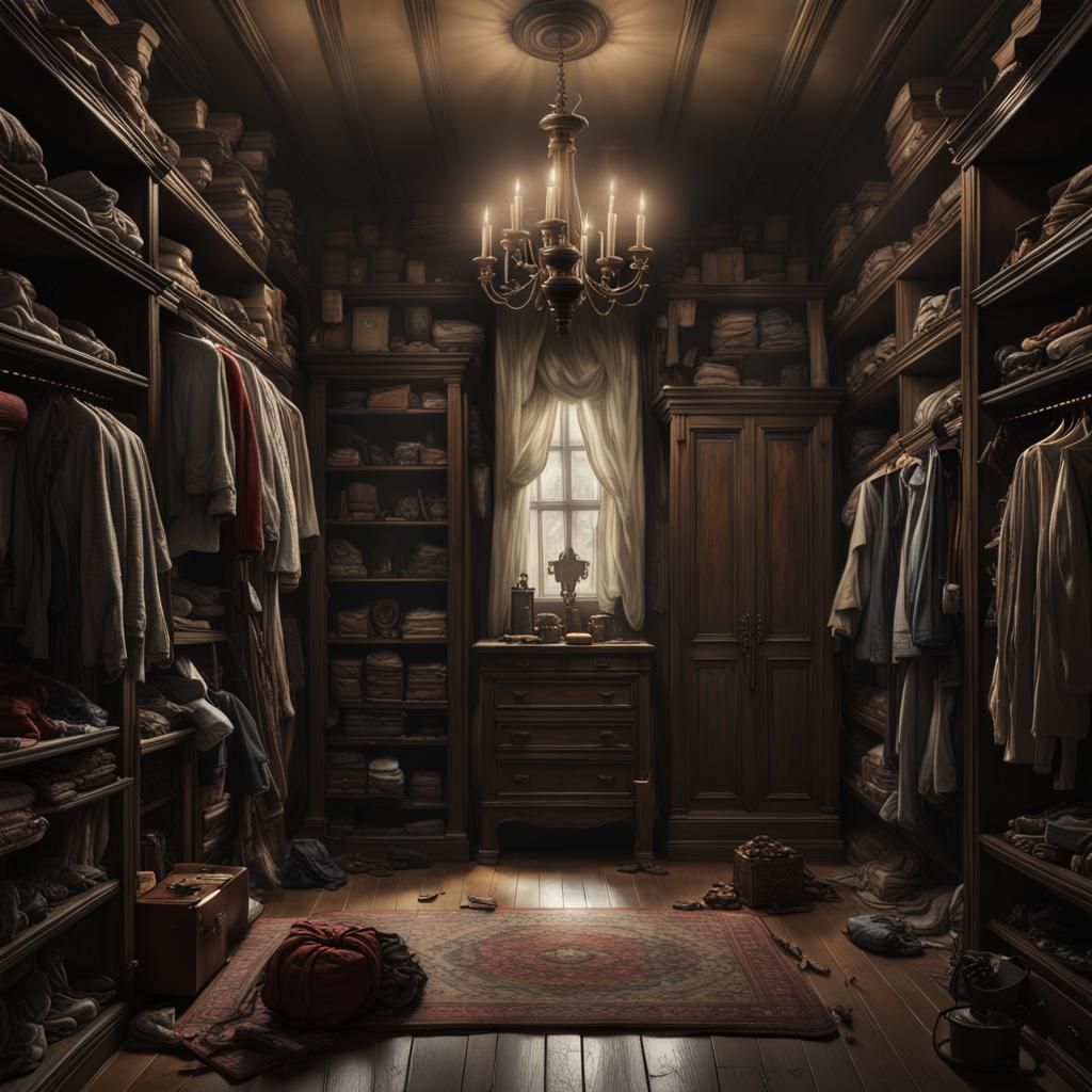 Sinister Closet Monster in Dark Fantasy Style