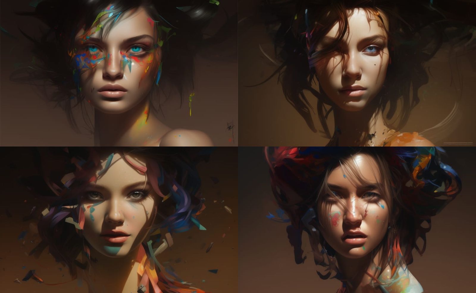 Runic Portrait in Graffiti Art Style