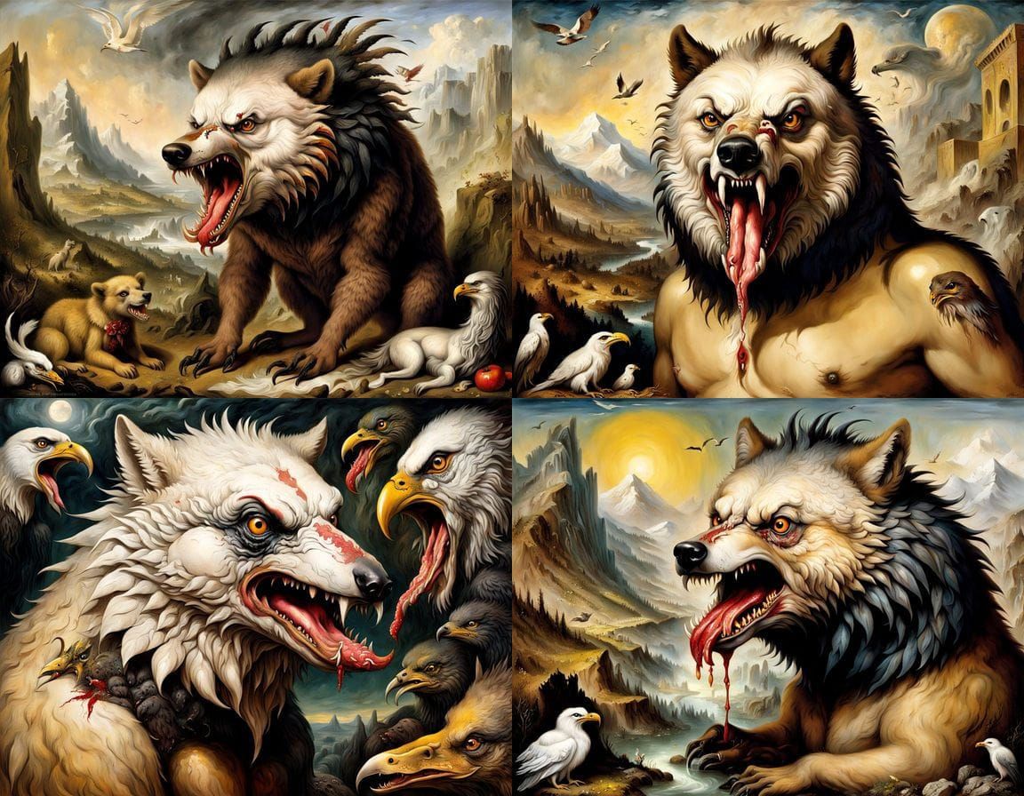 Horrific Lush Landscape in the Style of Romantic Masters