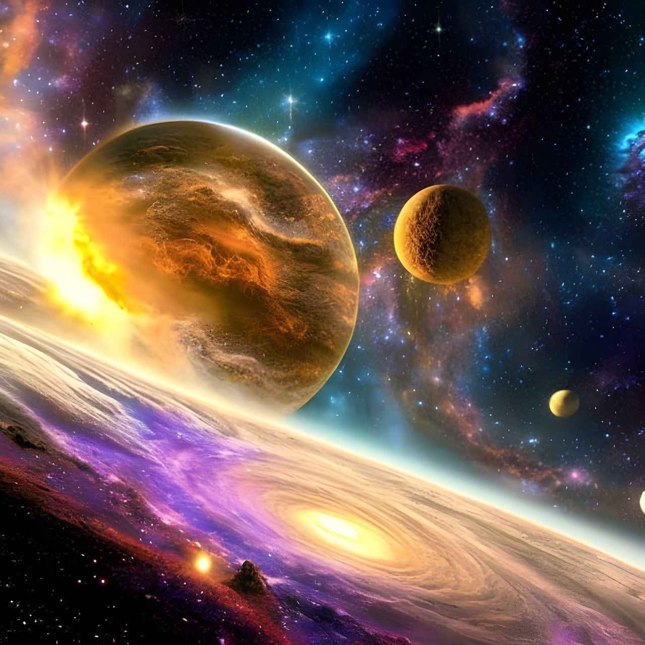 Ethereal Fantasy Galaxies in Deep Space