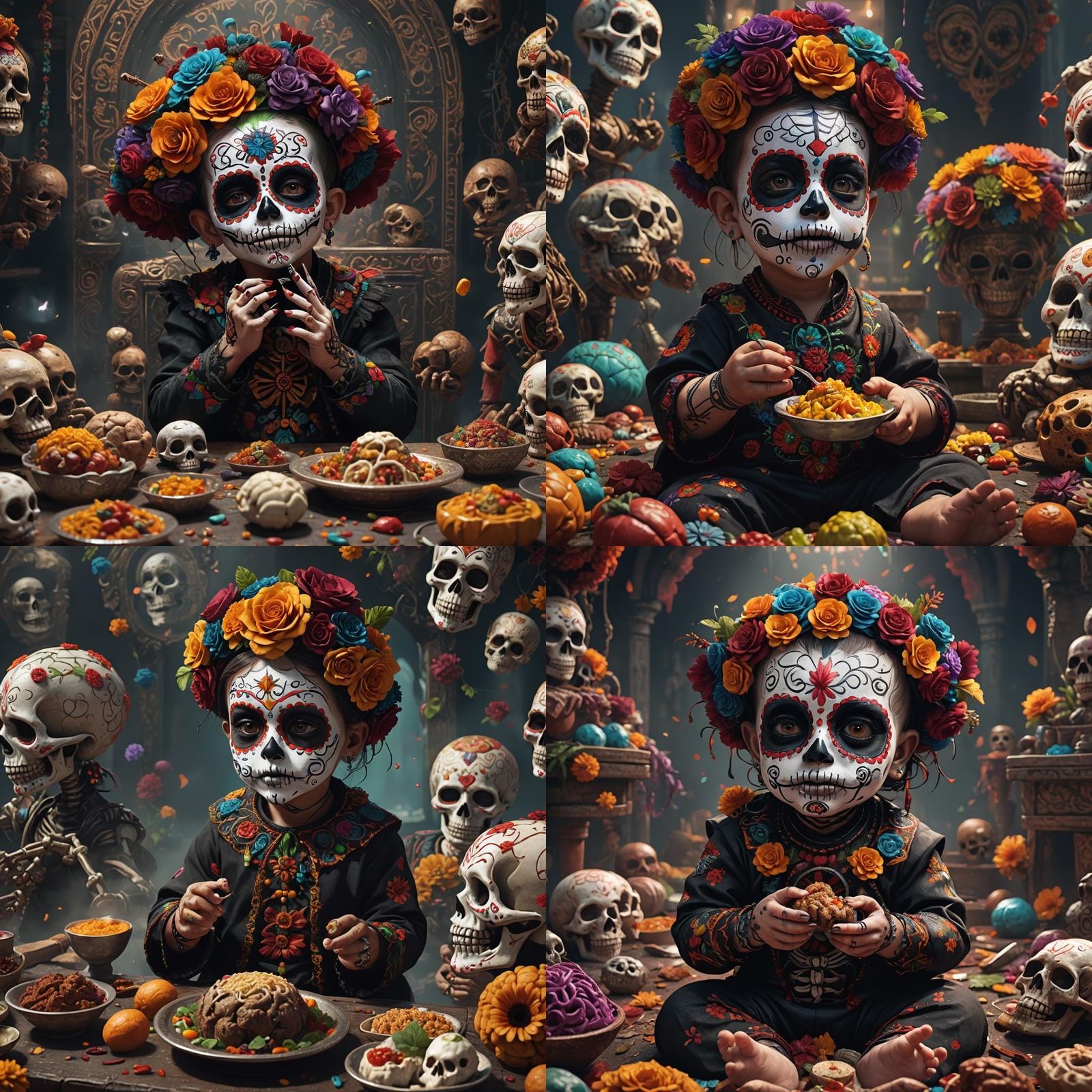 Day of the Dead Baby Feast: Detailed Matte Painting