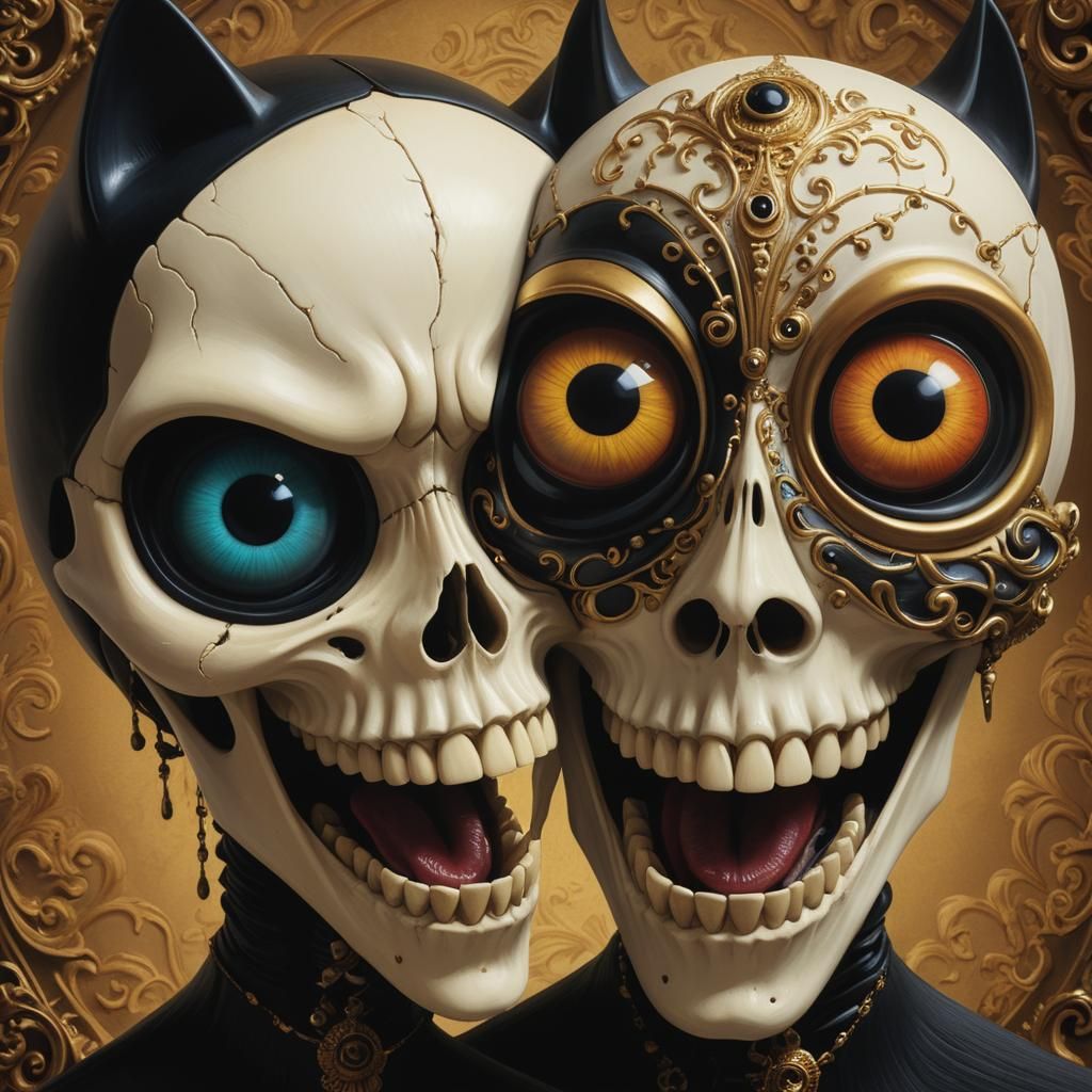 Eerie Pixar Eyeballs with Skull Masks