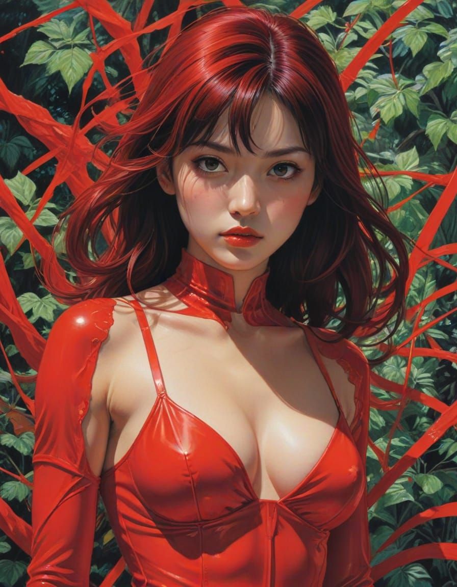 Lady in Red, Inspired by Comic Book and Manga Art