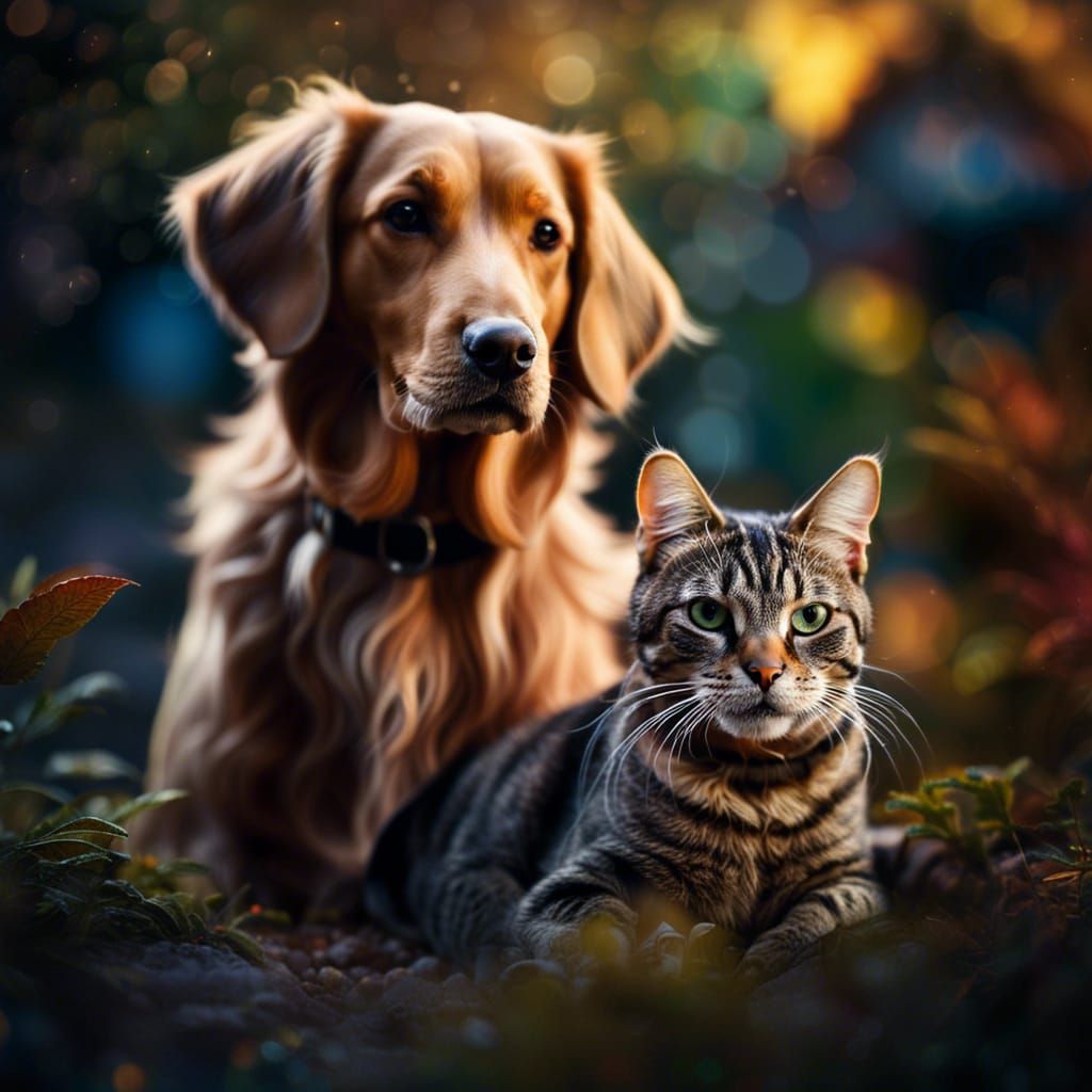 Dog and Cat: Unlikely Best Friends, Detailed Matte Painting