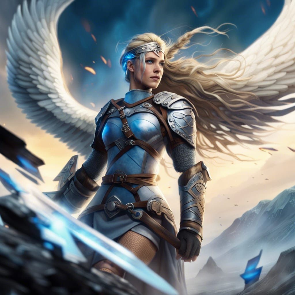 Valkyrie Searching for Souls on Battlefield