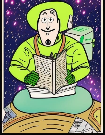 Humorous Illustration of Hitchhiker's Guide Book Cover