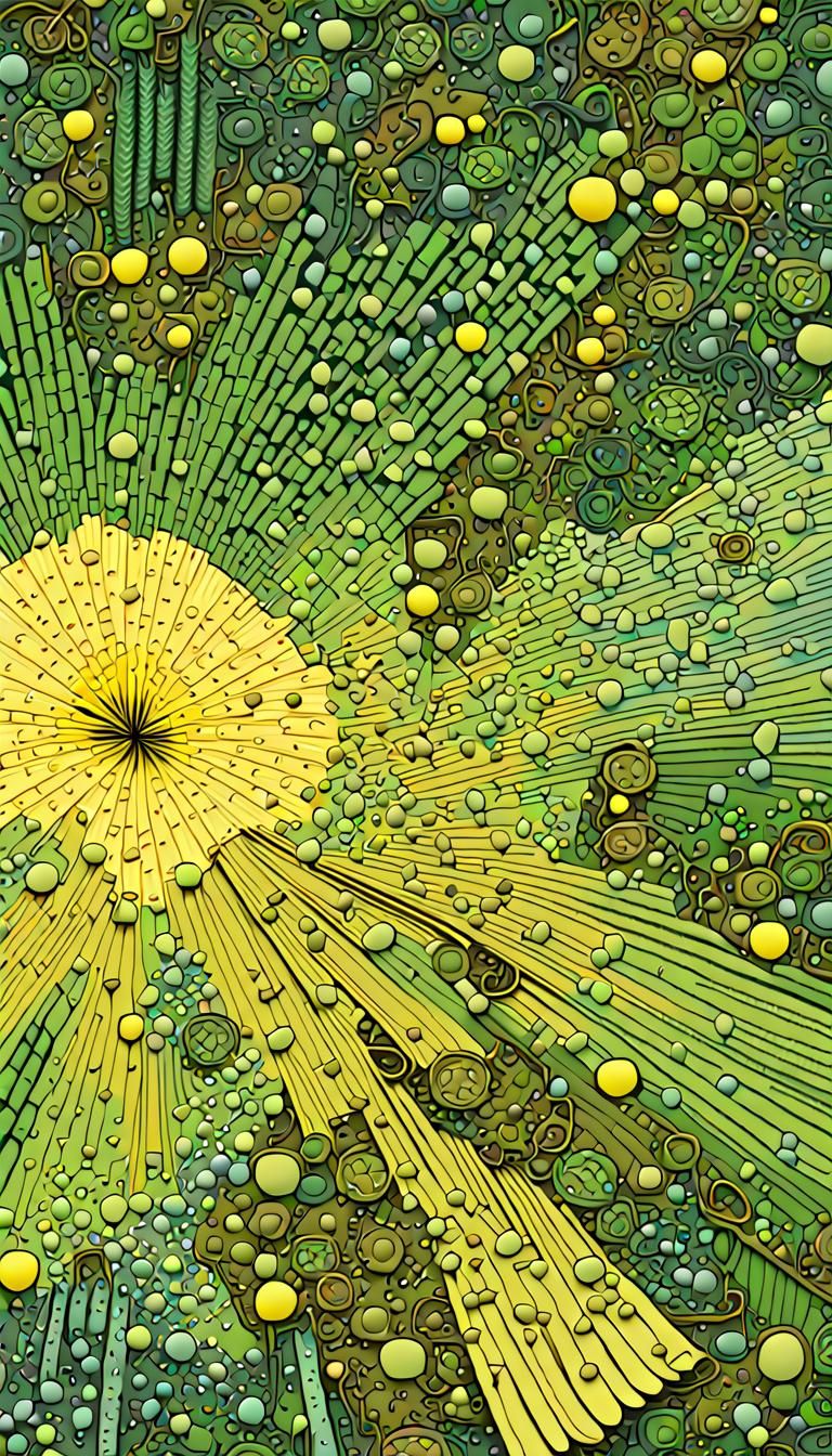 Iridescent Firefly Swarm in Zentangle Style