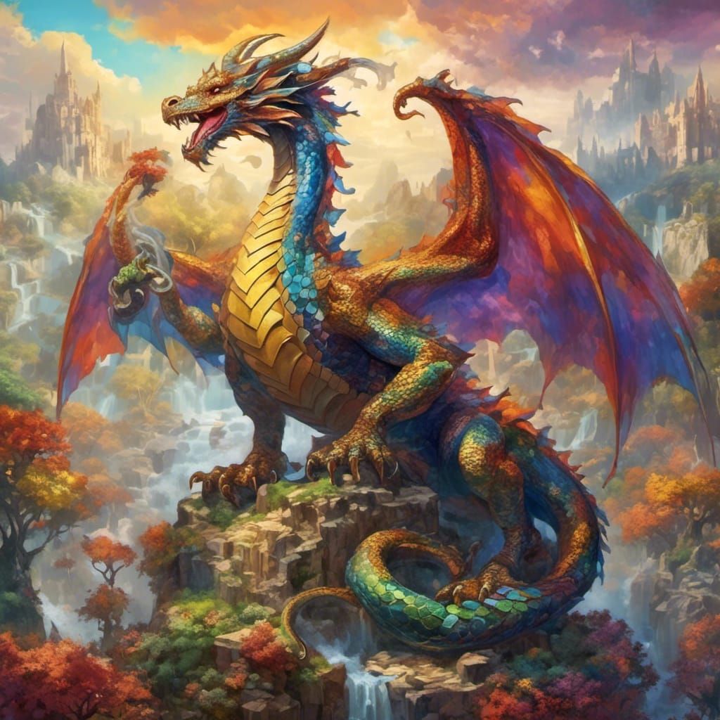 Multicolor Dragon Dreams of Spelling Bee Victory