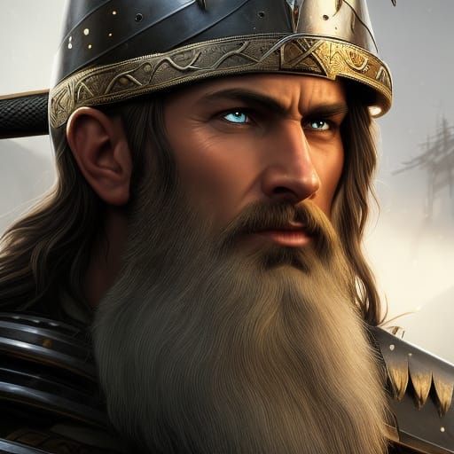 Viking Raider Portrait in Dark Fantasy Style