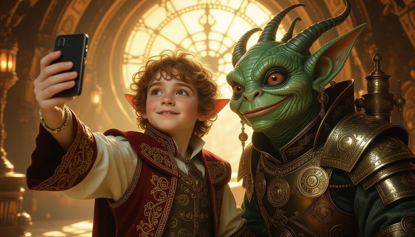 Hobbit Selfie in a Gothic Science Fiction Dreamscape