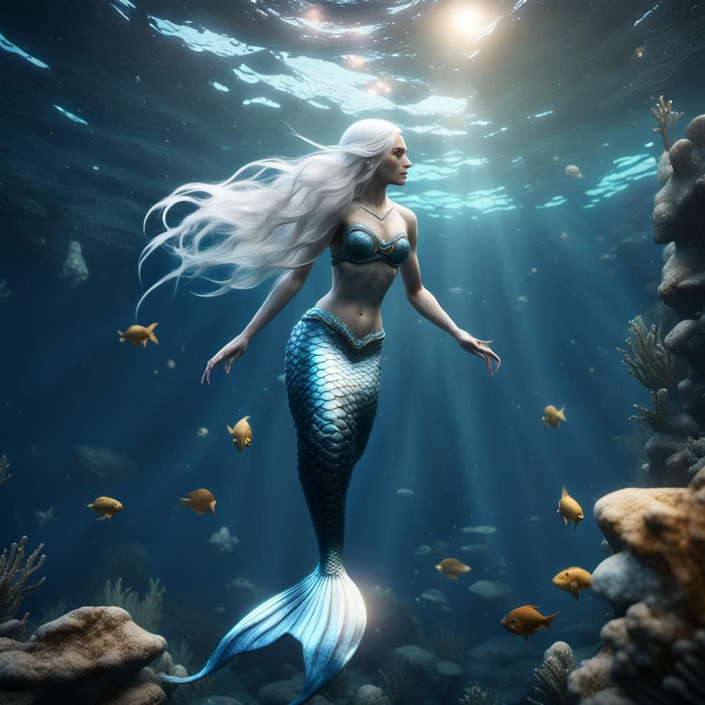White-Haired Mermaid Ascending: 3D Game Cinematic