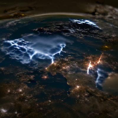 Earth Lightning Storm Seen from Space