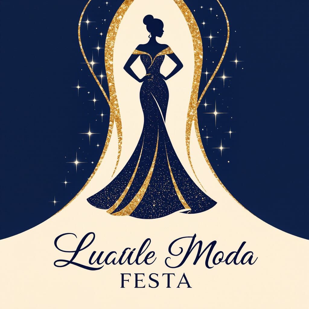 Elegant Luale Moda Festa Logo in Royal Blue & Gold