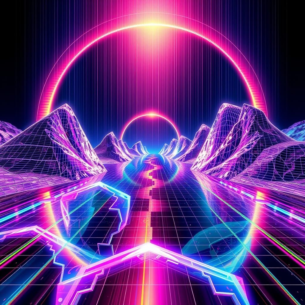 Surrealistic Prismatic Rivers in Quantum Infinity