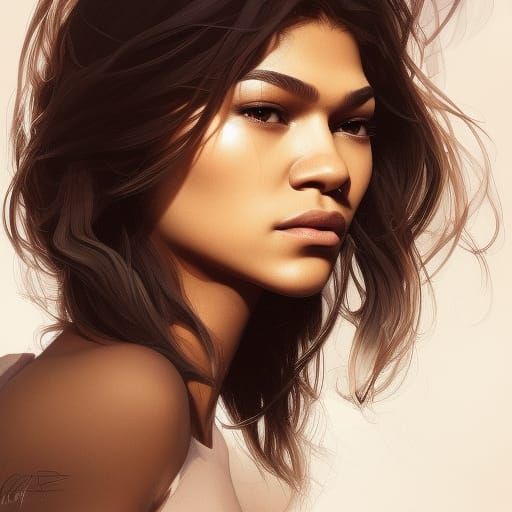 Zendaya Portrait in Dynamic Lighting, 8K Resolution
