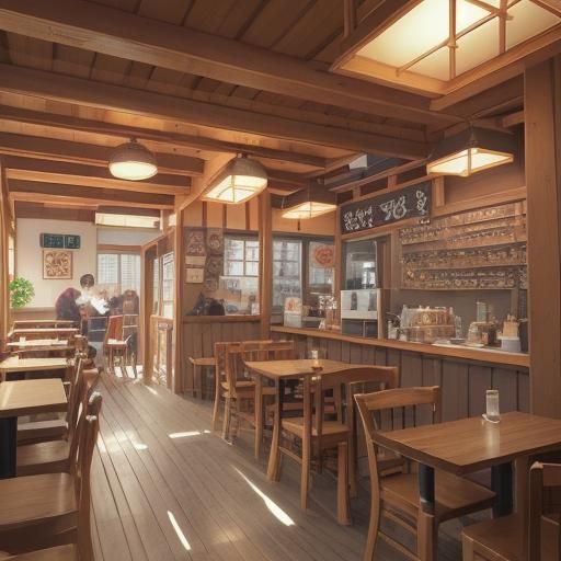 Cottagecore Cafe in Anime Style