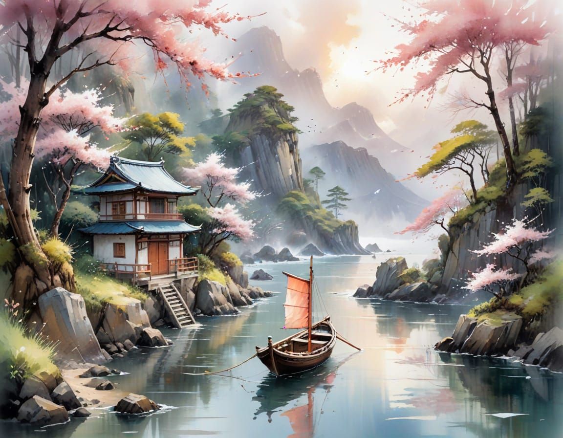 Ghibli-Inspired Coastal Village in Japan