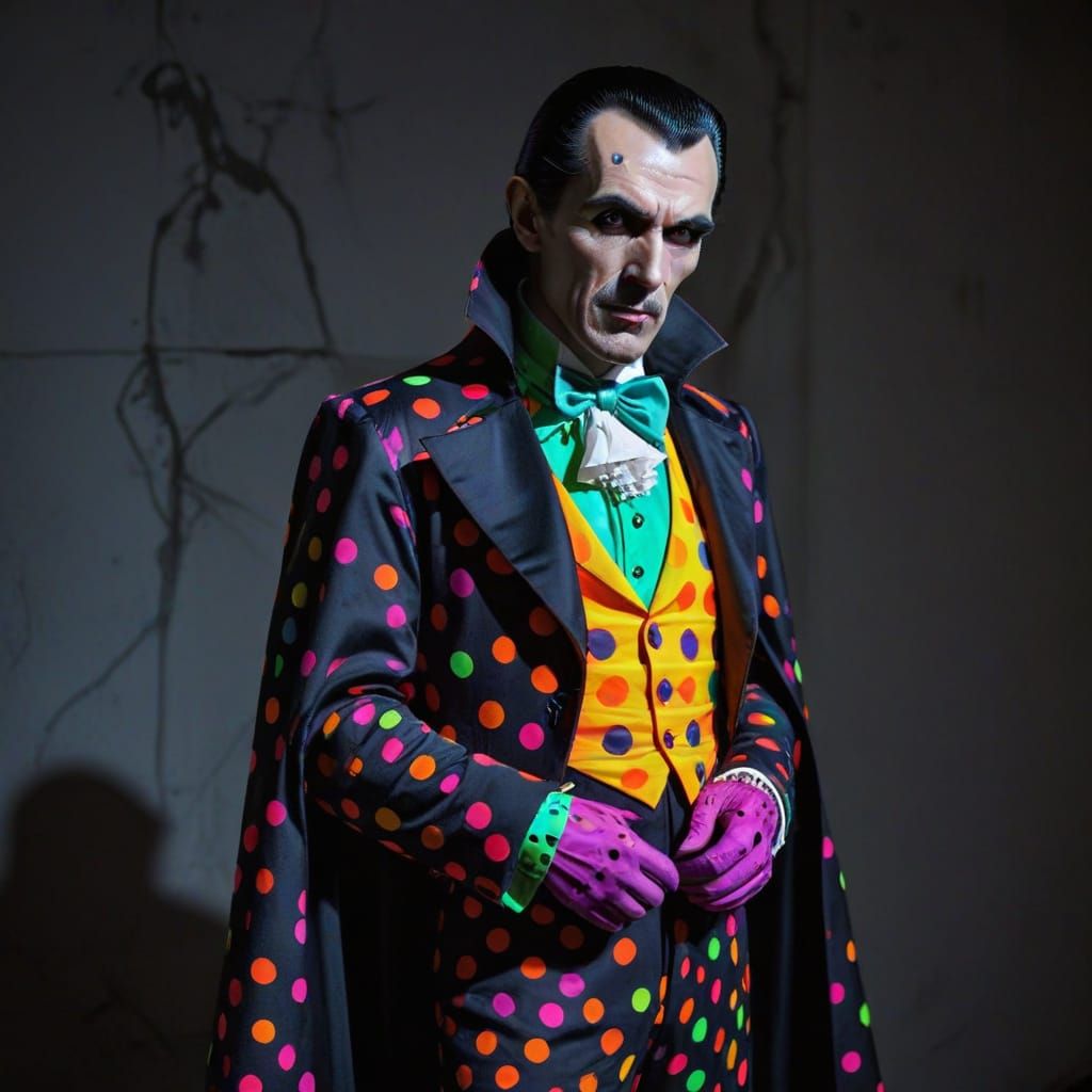 Count Dracula in Neon Polka Dots