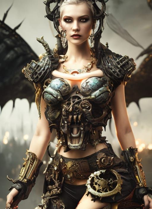 Biomechanical Zombie Portrait in Sci-Fi Horror Style