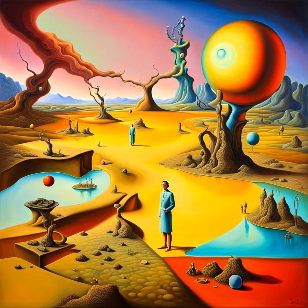Surreal Landscape in Salvador Dali Style