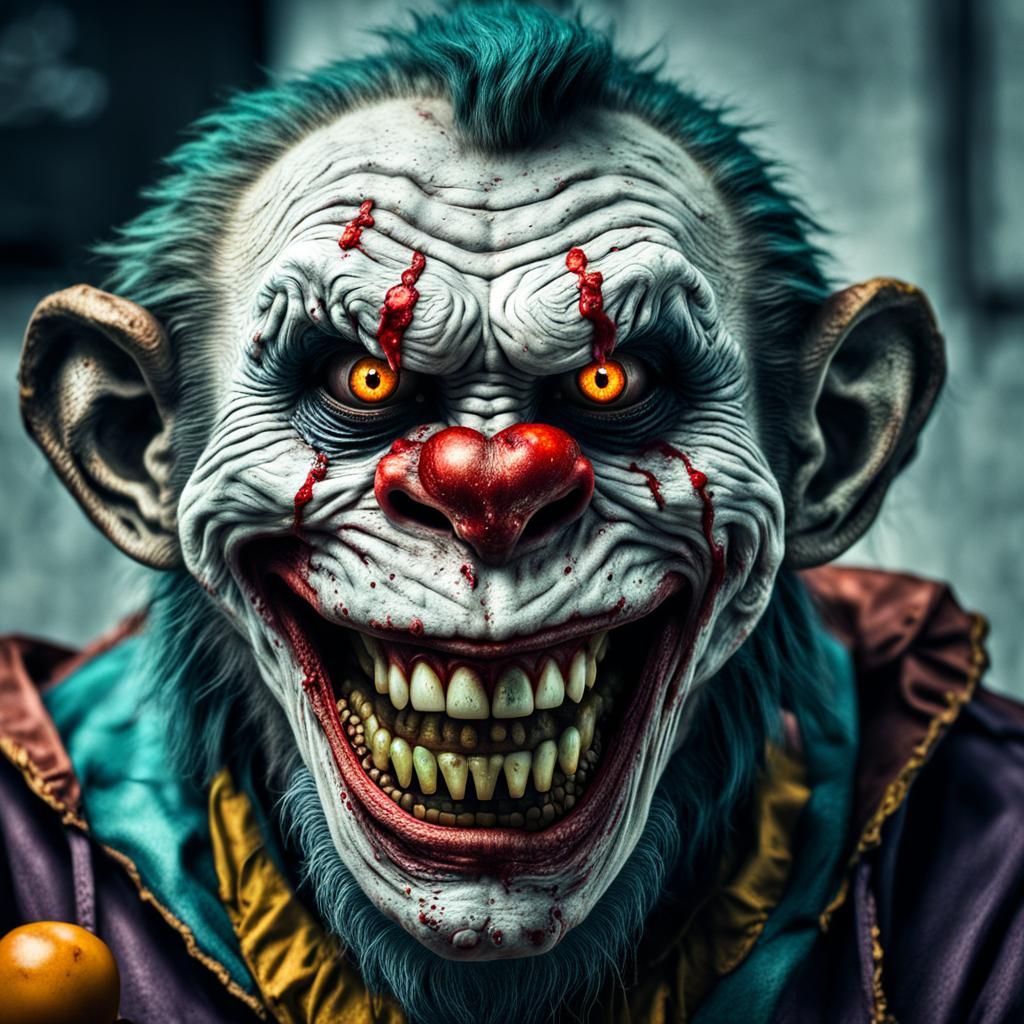 Hyperrealistic Zombie Monkey Monster Clown Wizards