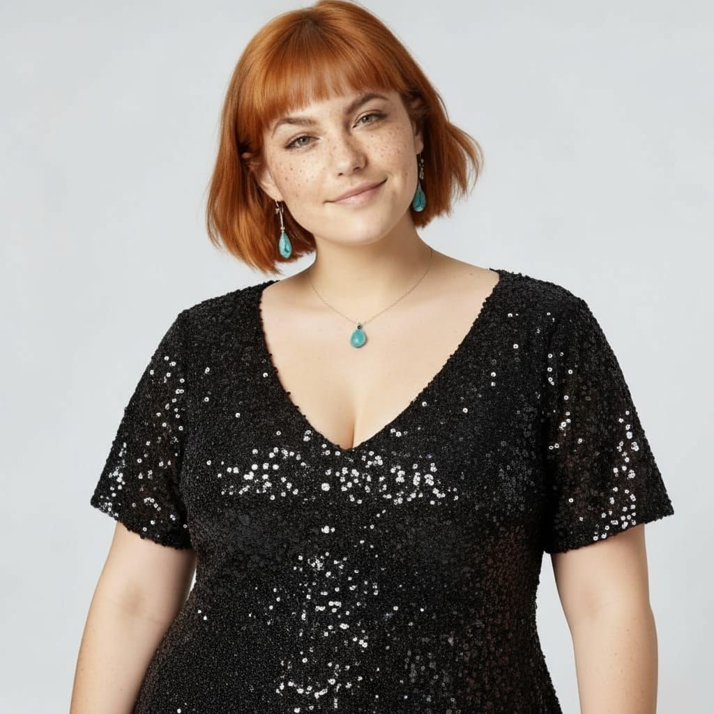 Titian-Haired Woman with Turquoise Jewelry