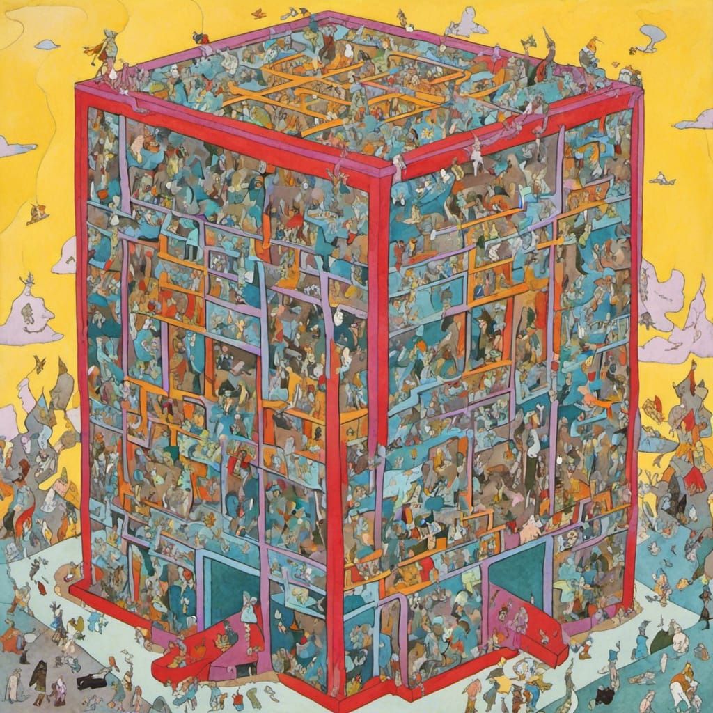 Interdimensional Cube Prison in Imagist Style