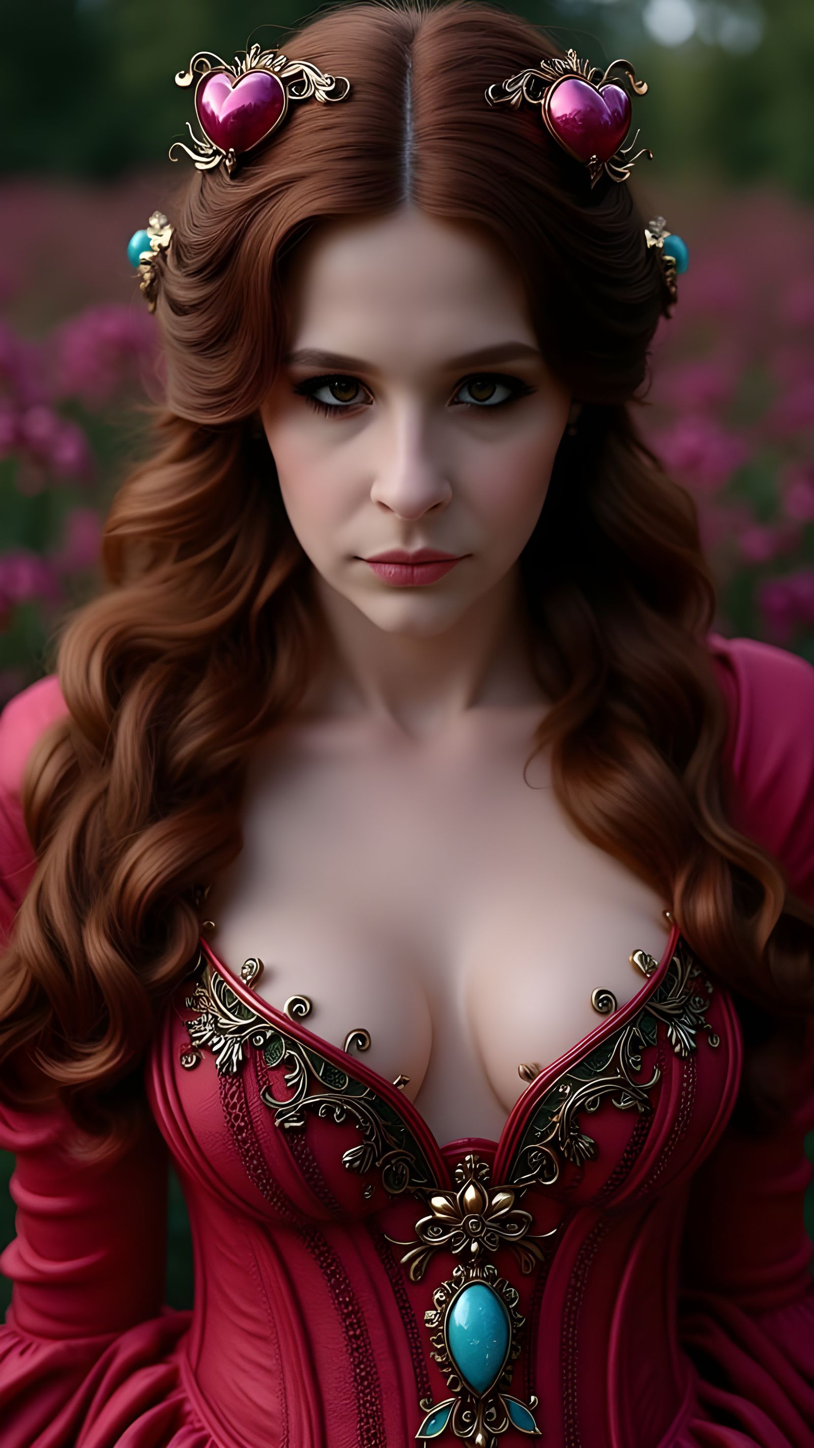 Ethereal Rococo Lady in Velvet and Lace