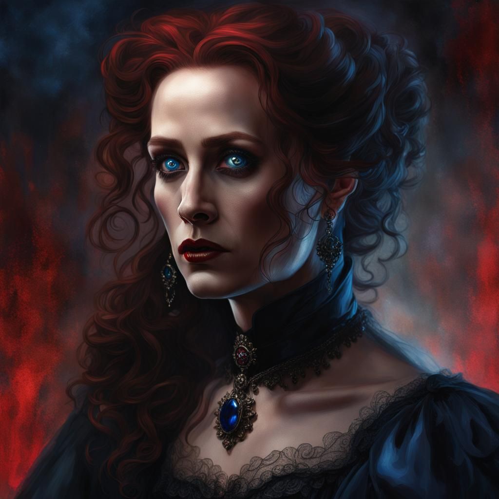 Vampire Portrait in Dark Fantasy Style