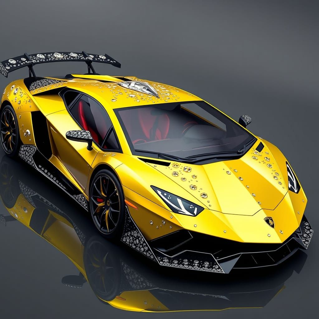 Luxury Diamond-Encrusted Sports Car in Futuristic Style