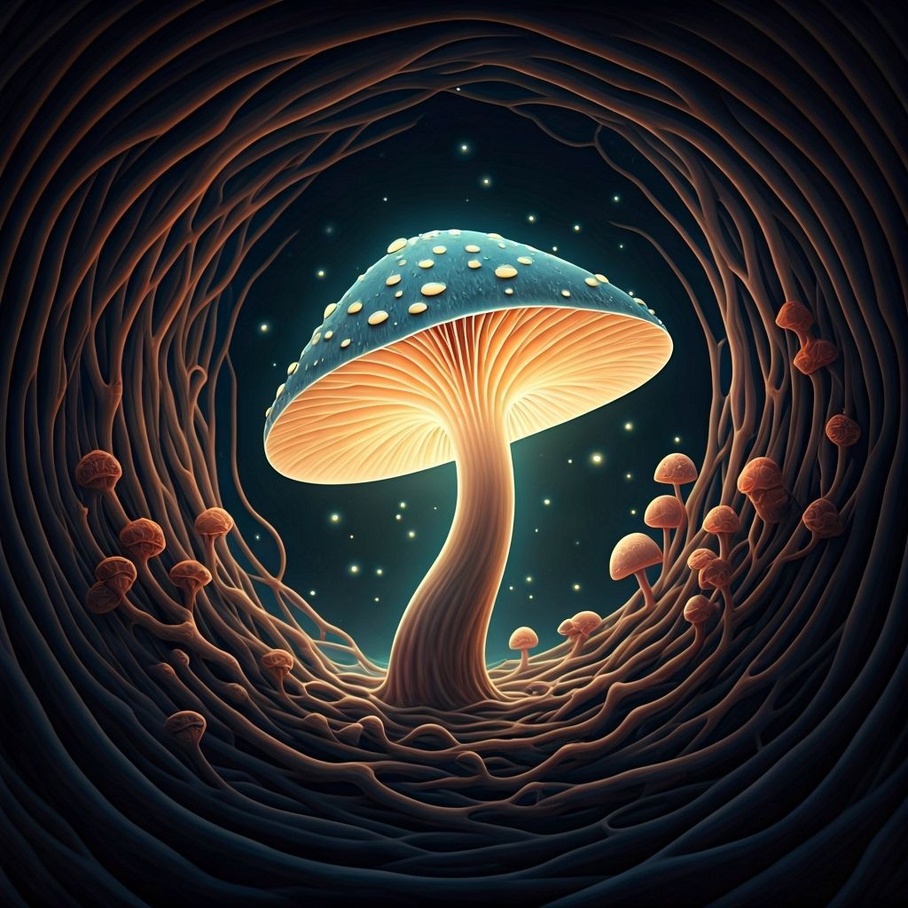 Luminous Myconoid Guide with Bioluminescent Magic