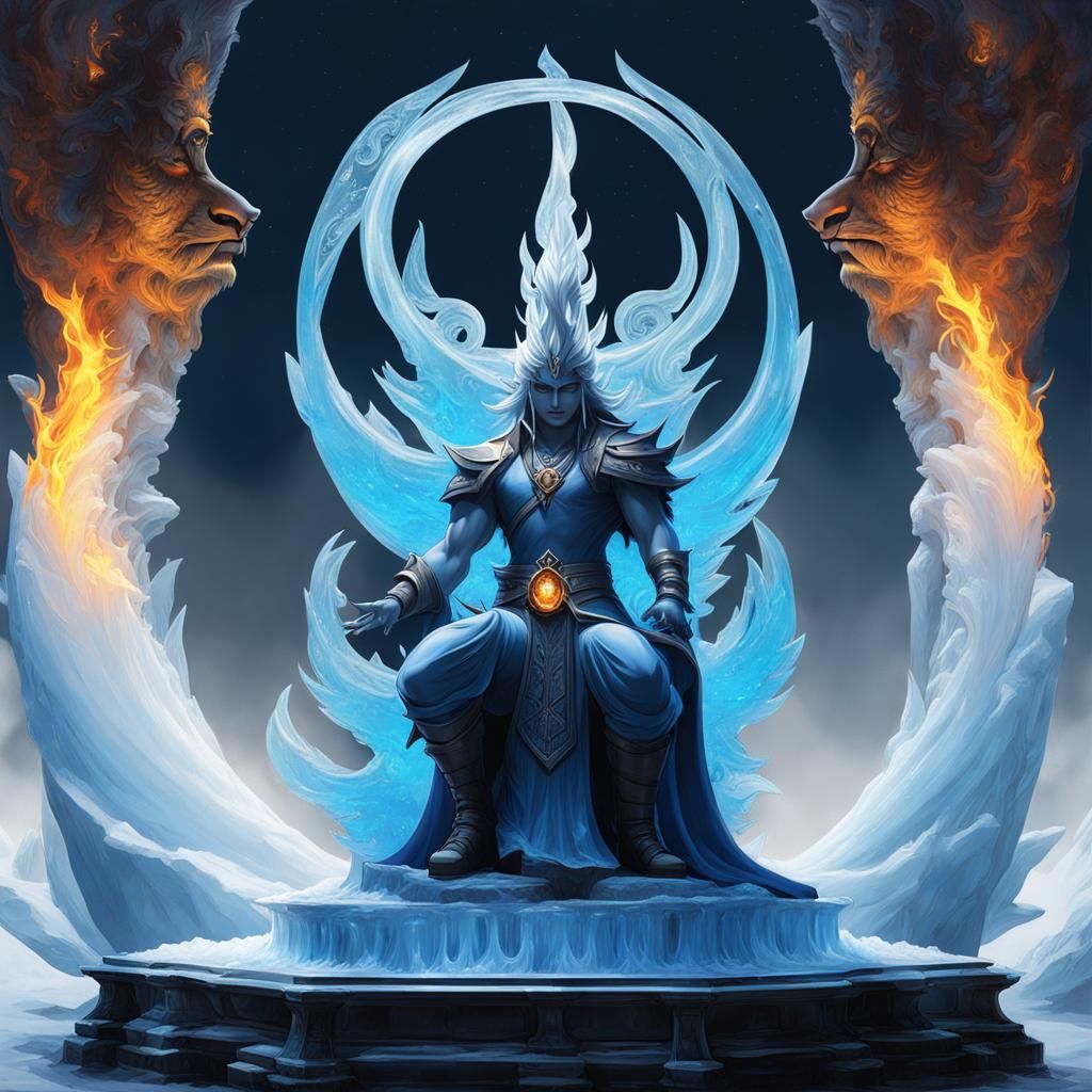 Icy Shiva Sculpture in Chughtai Art Style