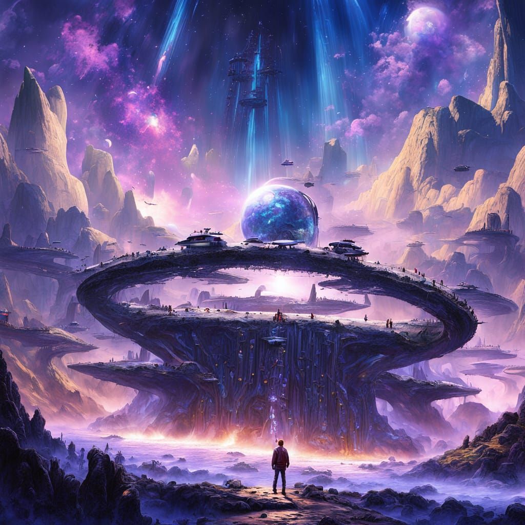 Space Ship Floats Above Ancient Stonehenge in Dreamlike Sci-...