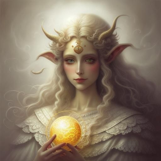 elf with golden orb