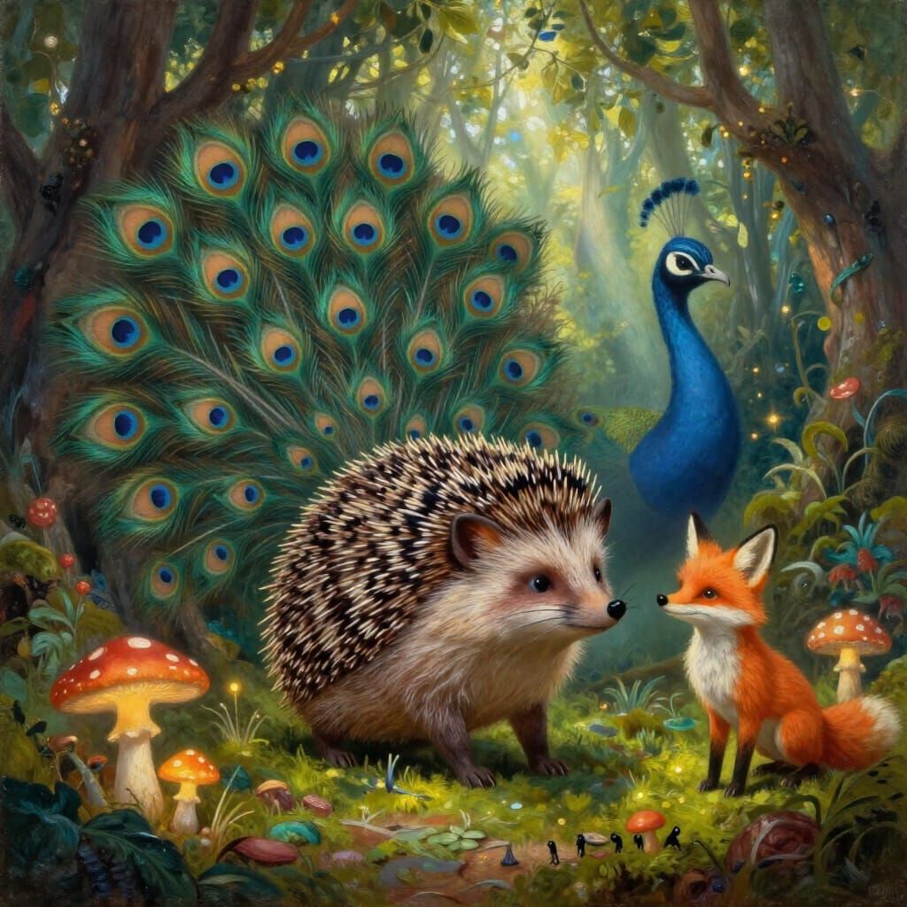 Fantastical Hybrid Creature in Enchanted Forest