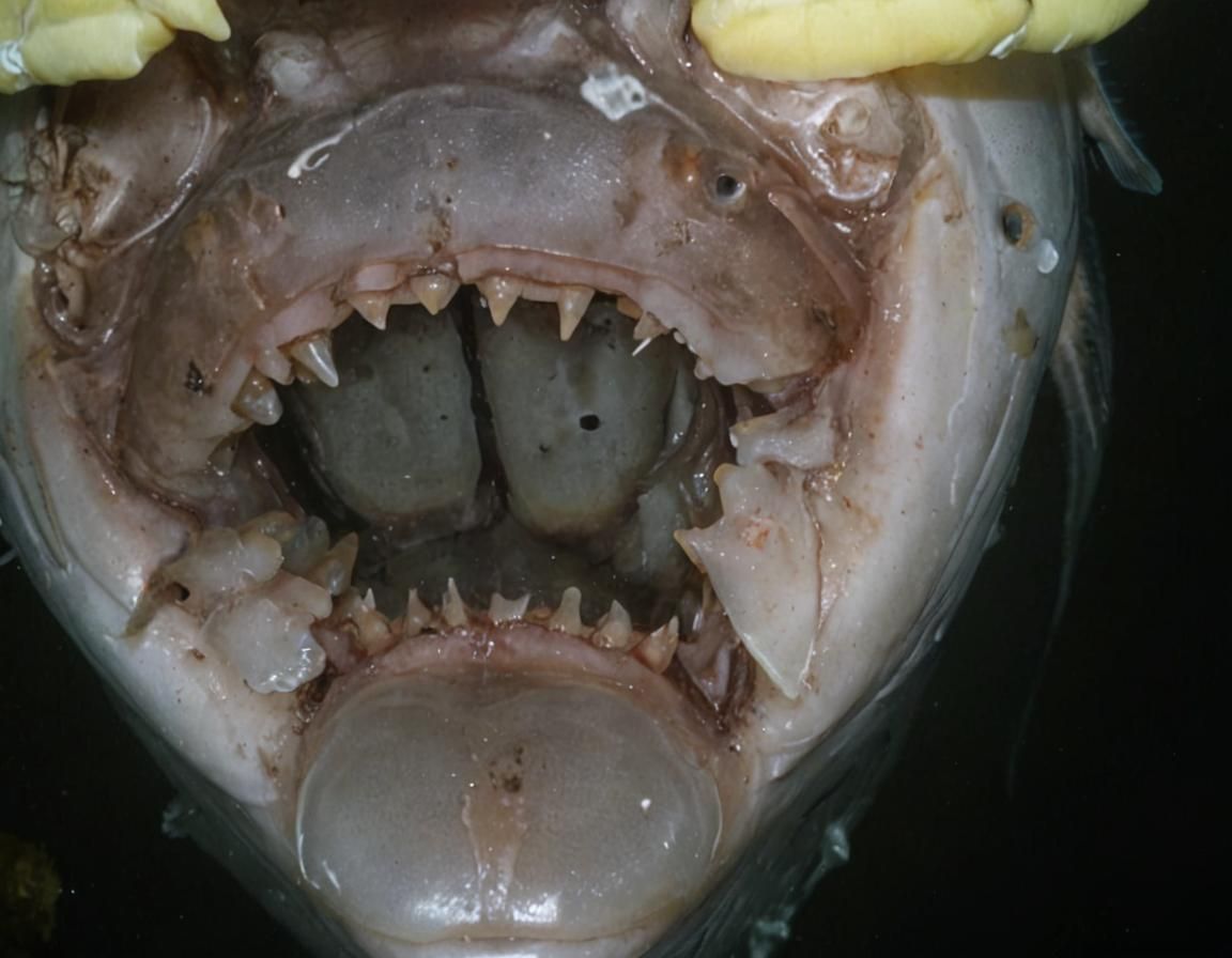 teeth in mouth of fish