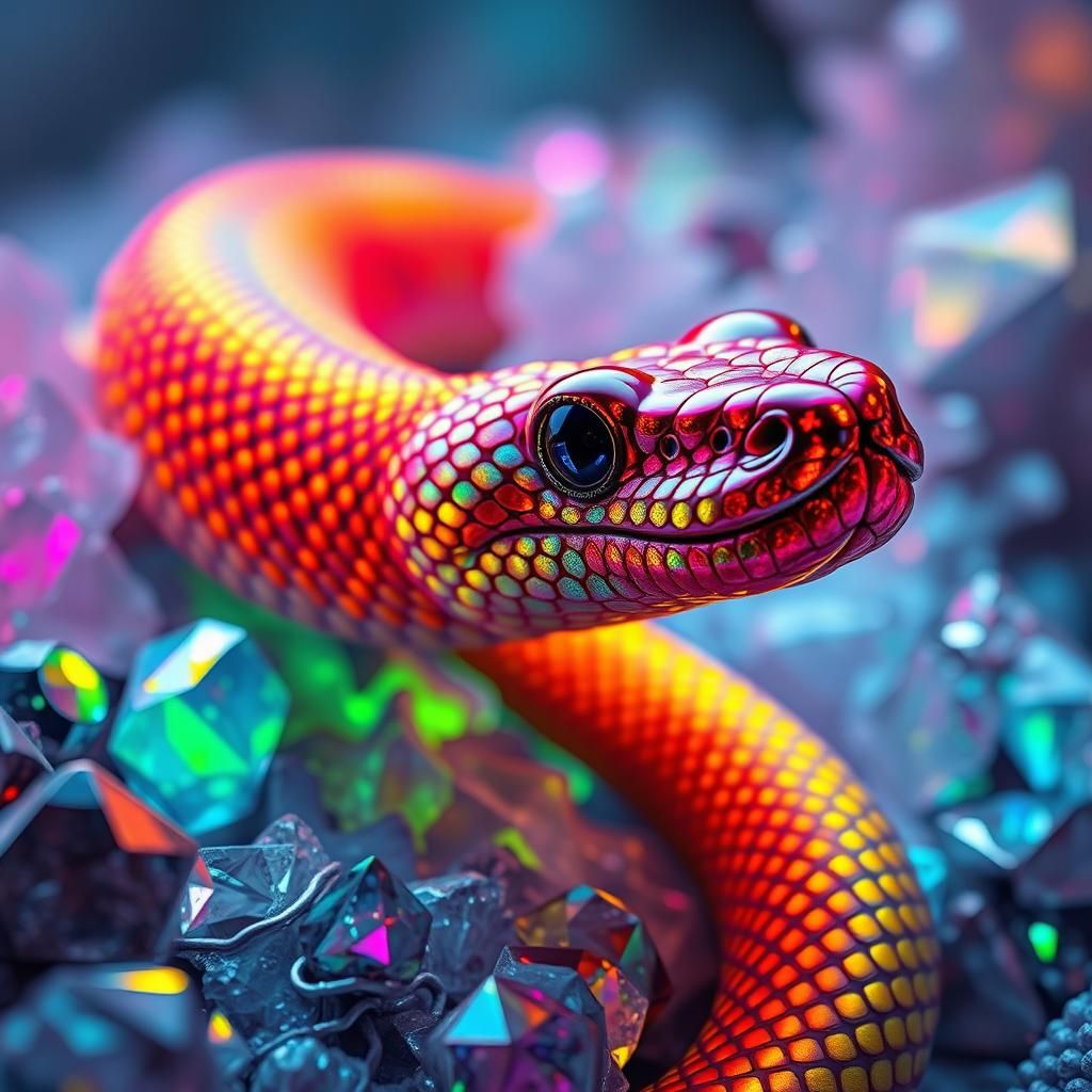 Gemstone Jungle Pit Viper in a Biomechanical Style