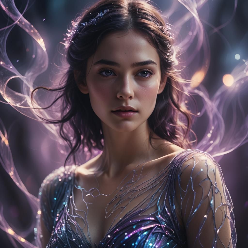 Ethereal Beauty in Light: Hyper-Realistic Digital Art