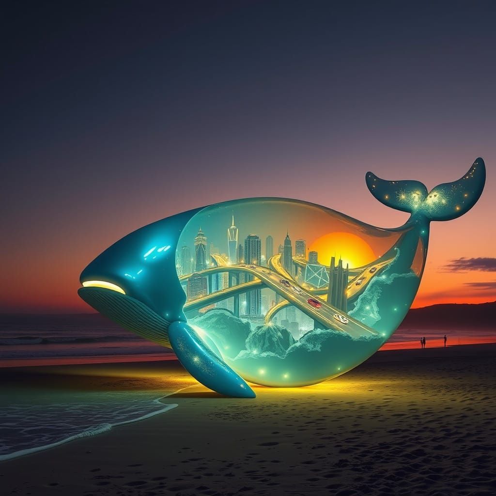 Whale's metropolis at the beach.