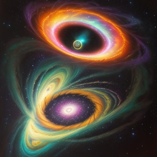 Surreal Cosmic Wormhole Through Gas Giant