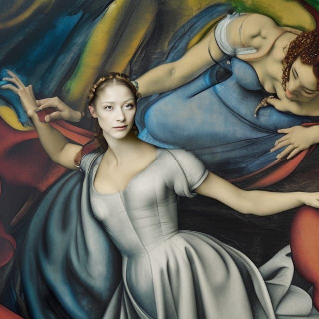 Renaissance Woman in Ball Gown: Masterpiece Portrait