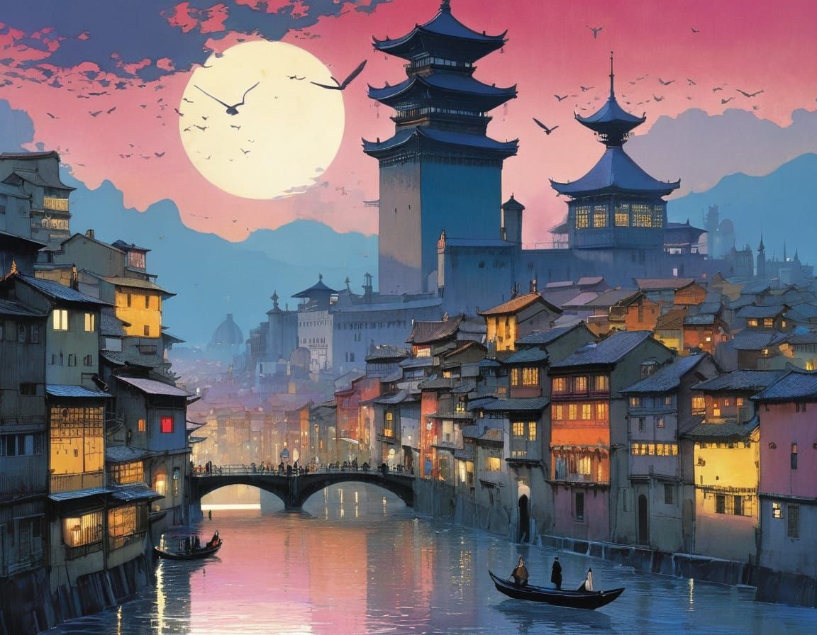 Triadic Colors in Art Nouveau Style