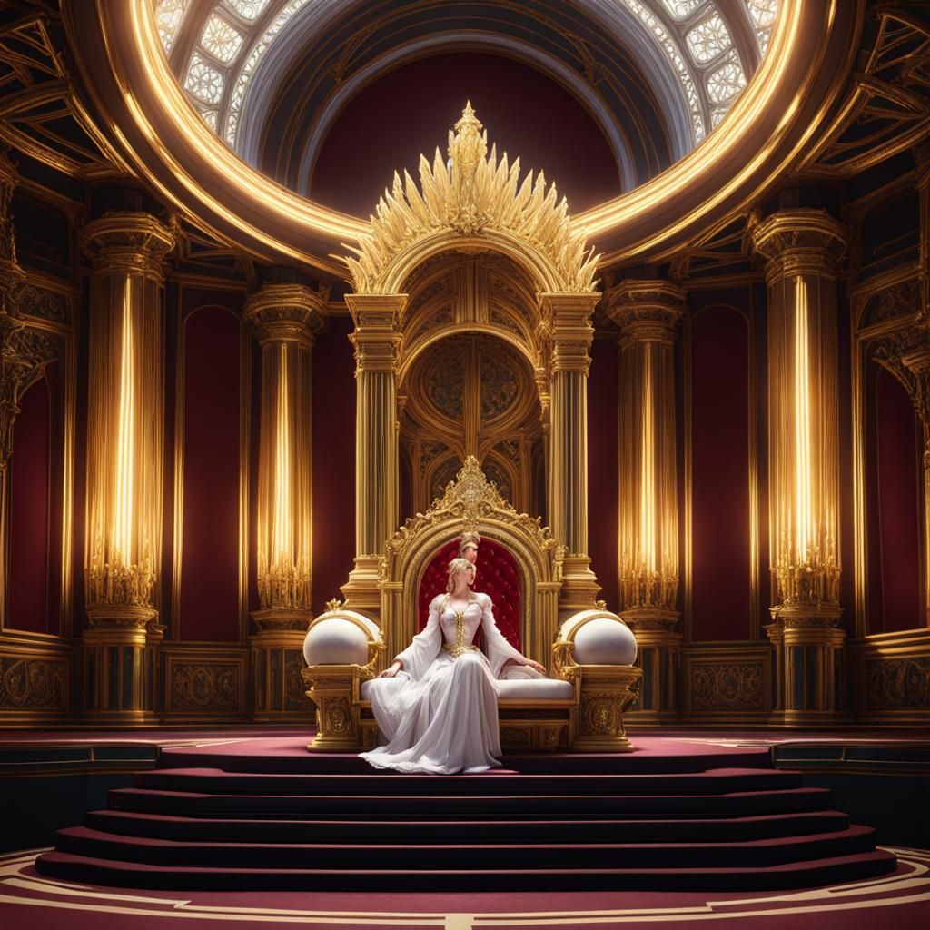 Celes on a Throne in Extravagant Palace