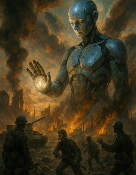 AI Ends World War 3: Expressionist Concept Art