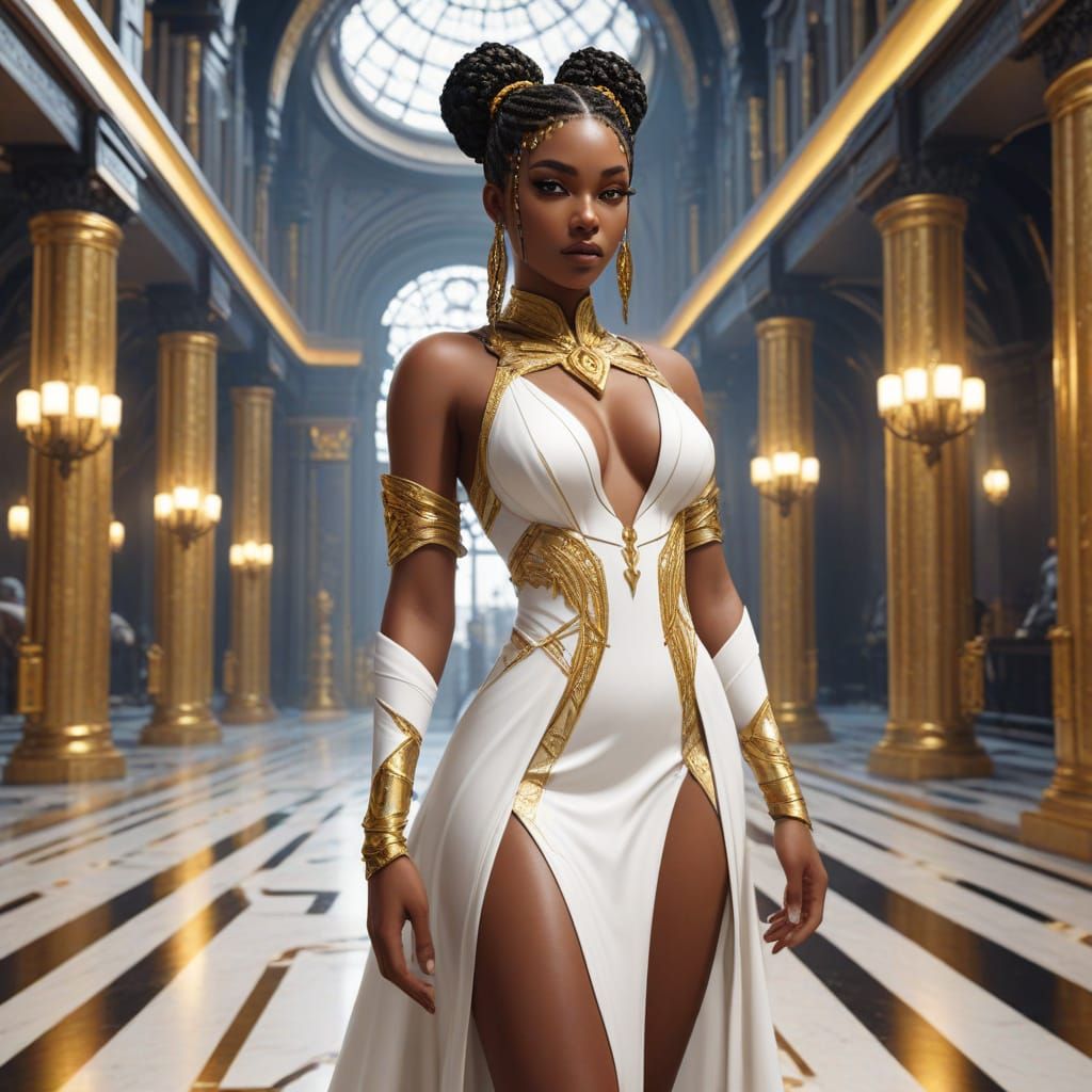 Futuristic Mel Medarda in League of Legends Style