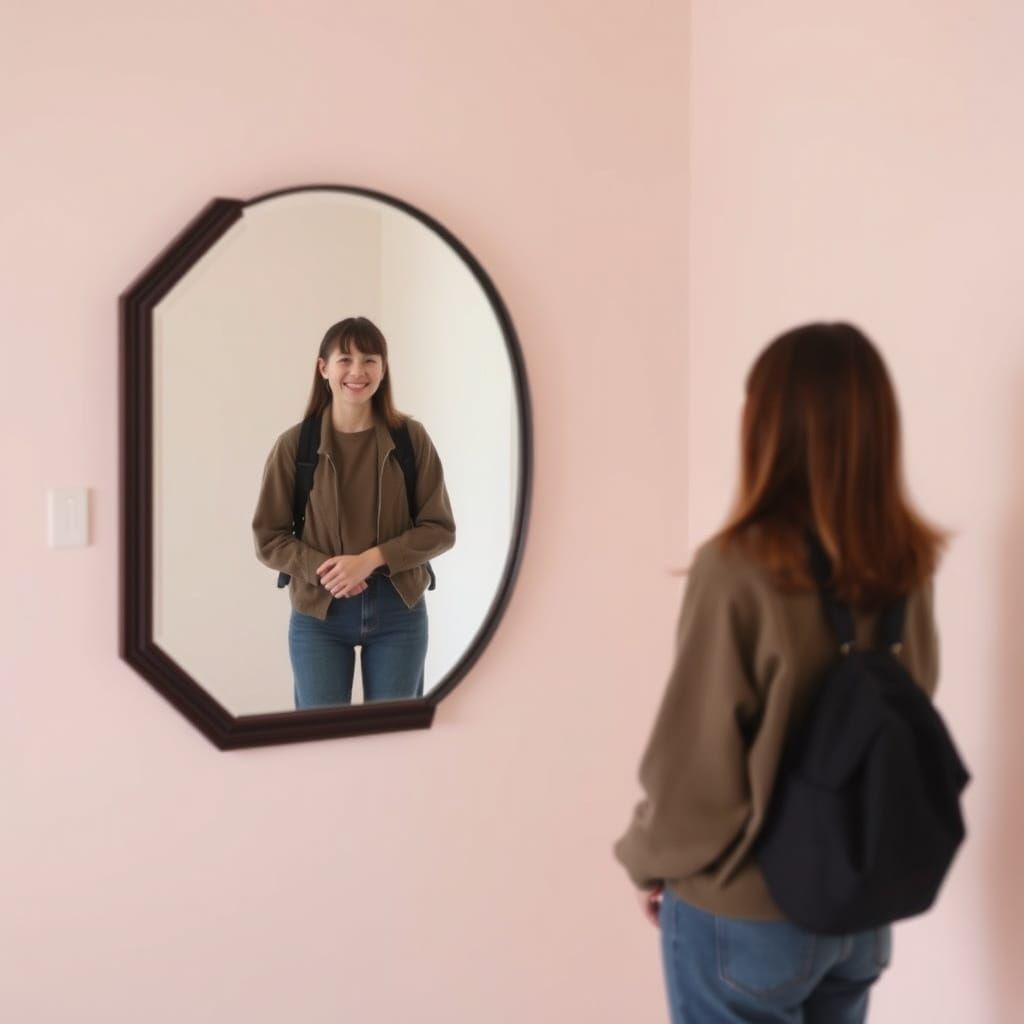 Minimalist Reflection in Pastel Hues