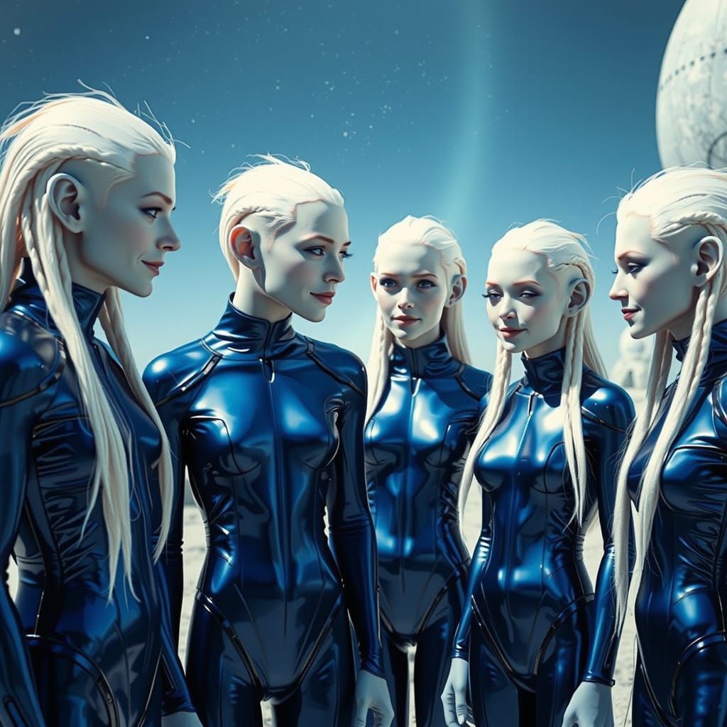 Nordic Aliens Telepathic Contact in Futuristic City