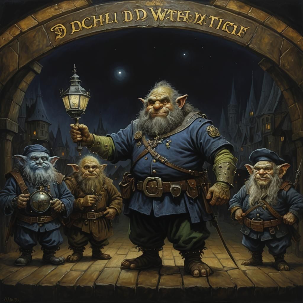 Discworld Cityscape Portrait in Oil, Fantasy Art