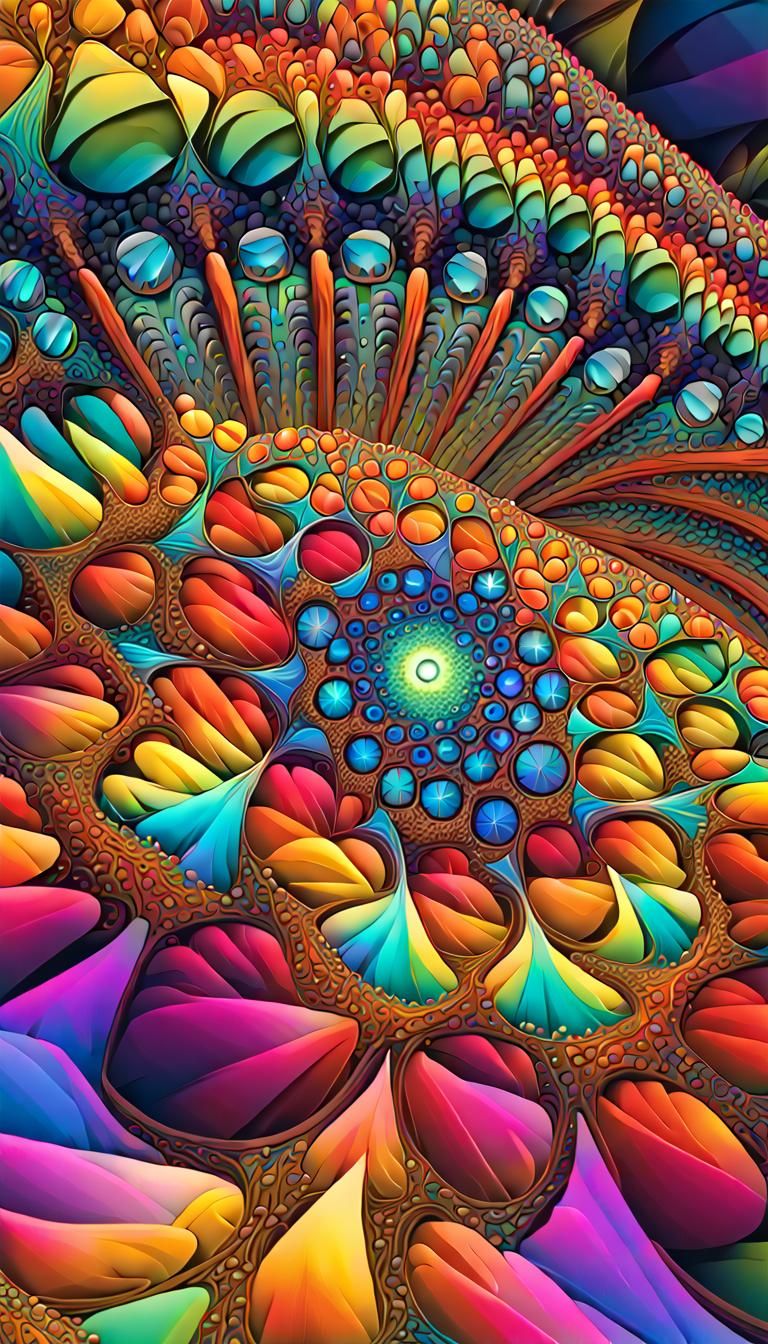 Rainbow Fractal Universe in Multidimensional Digital Art