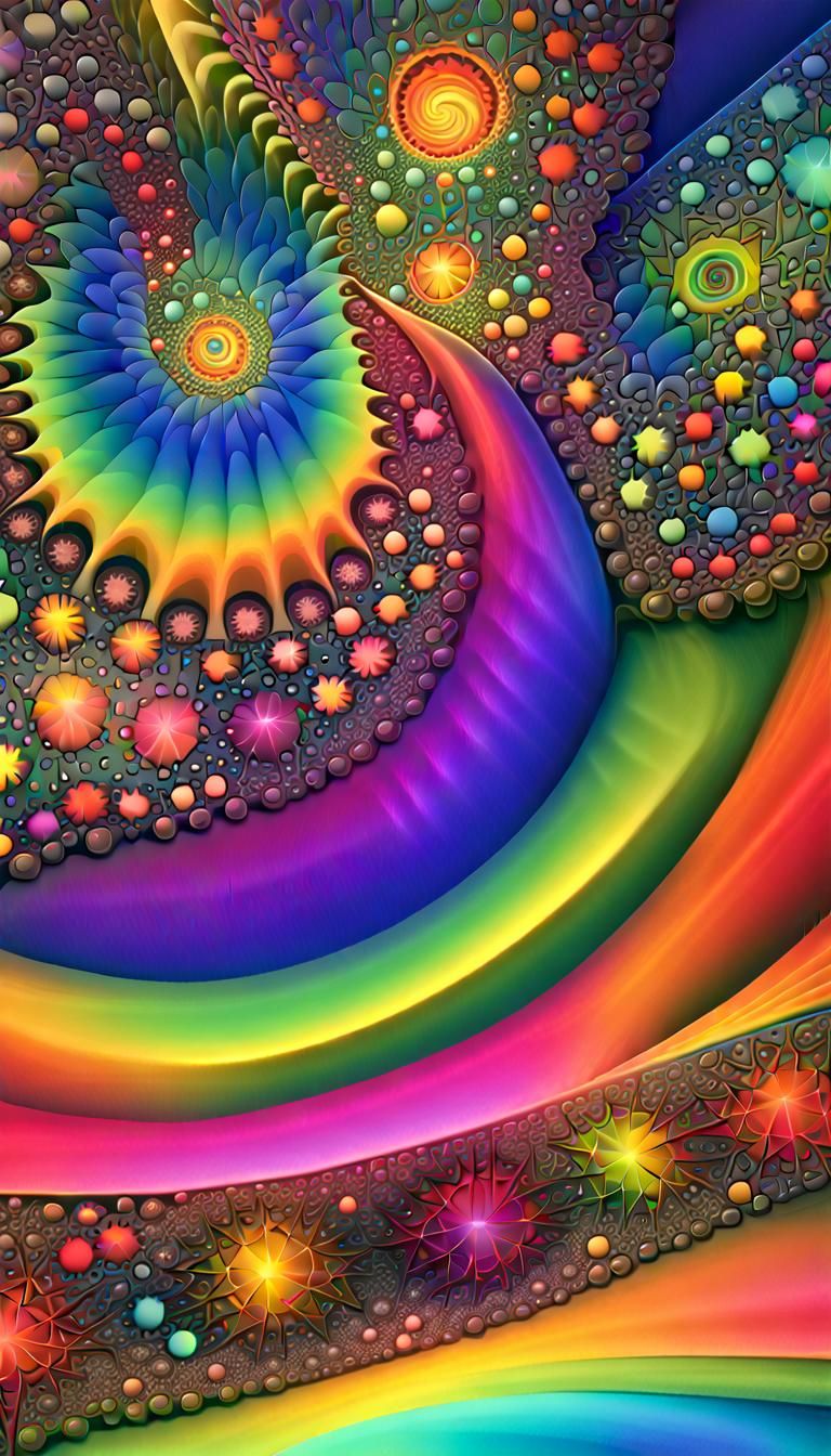 Rainbow Fractal Universe in Multidimensional Digital Art